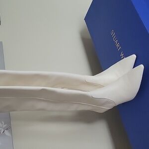 Stuart Weitzman Cream Over the Knee Boots